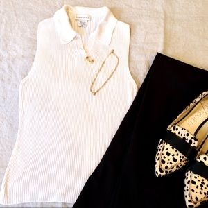 Banana Republic Silk Sleeveless Rib Knit Top